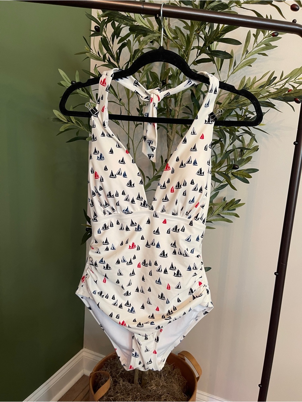 Women’s Sailboat Print One-Piece Swimsuit